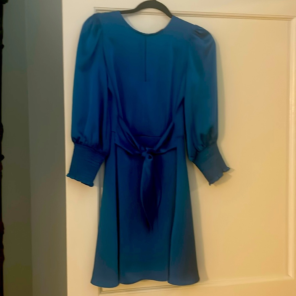 Hosanna teal satin dress